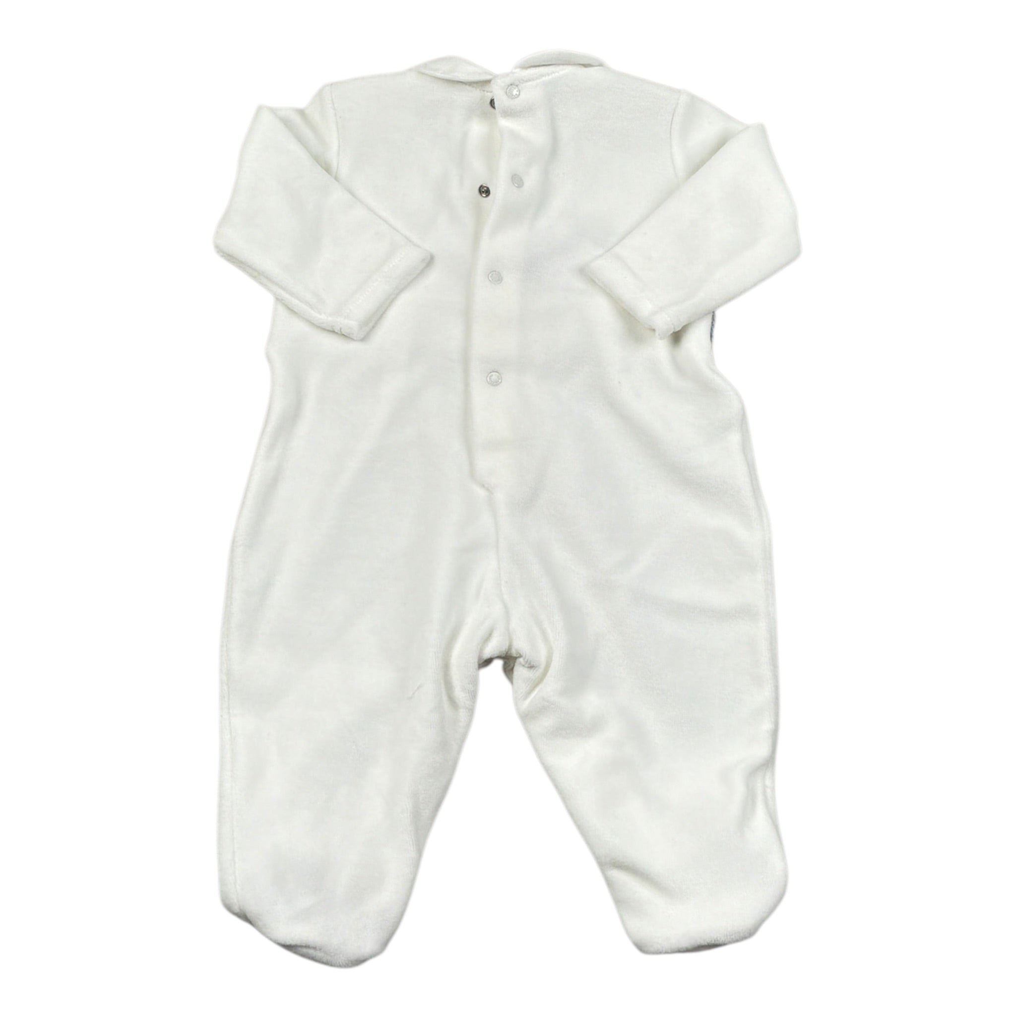 Barcellino Tutina tinta unita con Finto Gilet Bianco per Neonato 105102 BIANCO BARCELLINO 