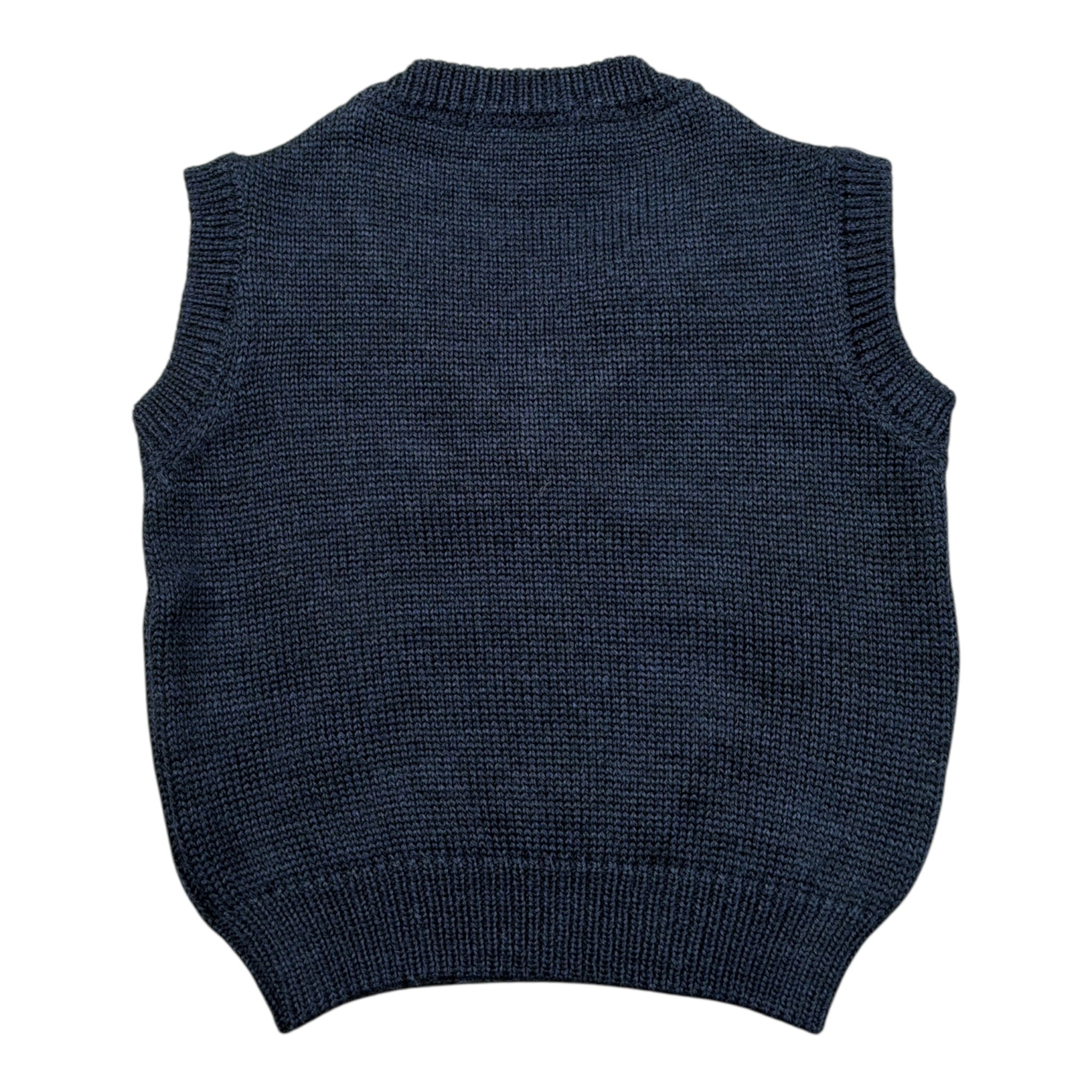 Barcellino Gilet tinta unita In Filo Blu per Neonato 105425 BLU BARCELLINO 