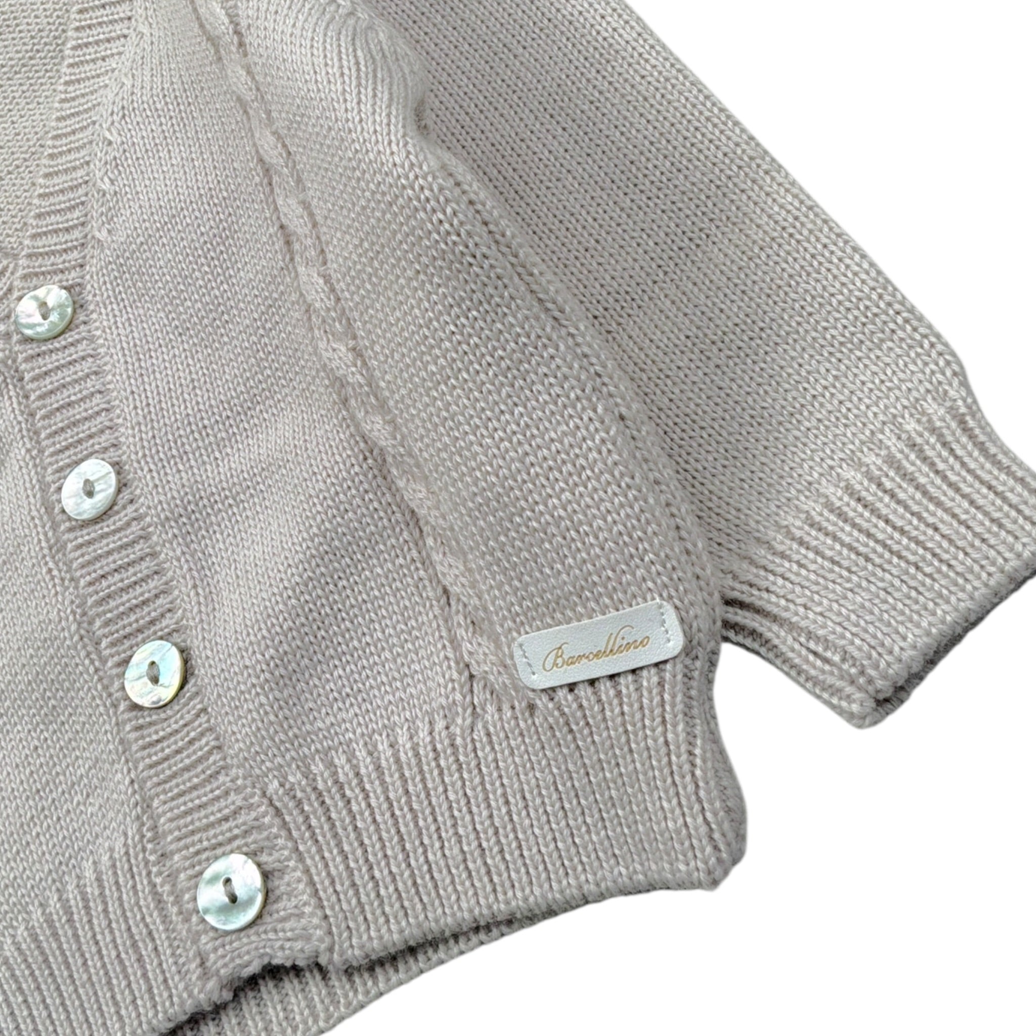 Barcellino Cardigan tinta unita Beige per Neonato 1151055 BEIGE BARCELLINO 
