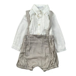 Barcellino Completo 3Pz Camicia Body-Salopette-Papillon Beige per Neonato 115615 BEIGE BARCELLINO 