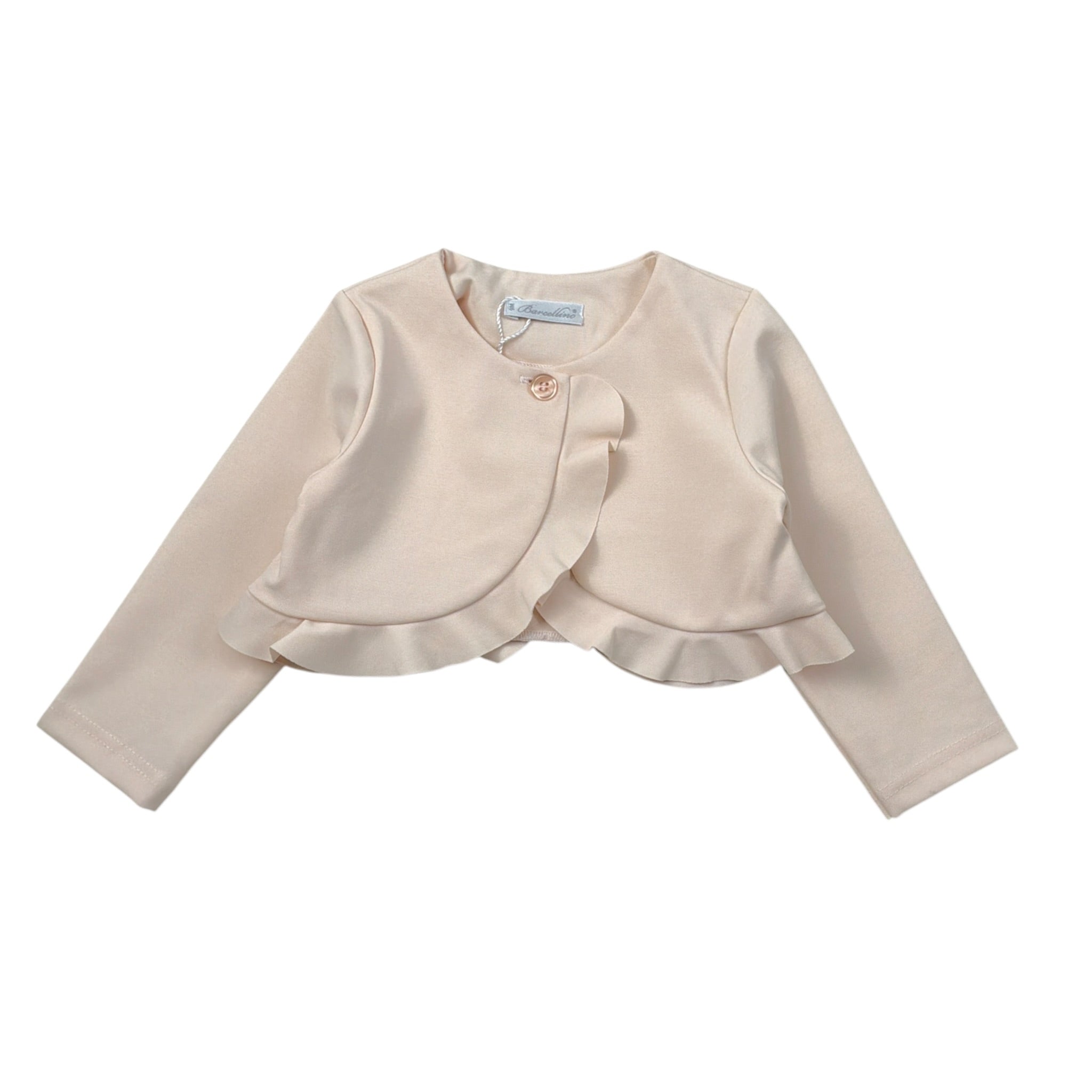 Barcellino Coprispalle Tinta Uinita con Rouches Rosa per Neonata 115808 ROSA BARCELLINO 