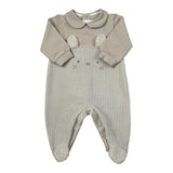 Barcellino Tutina tinta unita con Stampa Beige per Neonato 125101 BEIGE BARCELLINO 