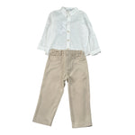Barcellino Completo 2Pz Pantalone-Camicia Beige per Neonato 125113 BEIGE BARCELLINO 