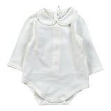 Barcellino Body Tinta con Colletto Panna per Neonato 125115 PANNA BARCELLINO 