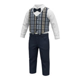 Barcellino Abito Cerimonia 4Pz Camicia-Pantalone-Gilet-Papillon Blu per Neonato 125220 BLU BARCELLINO 