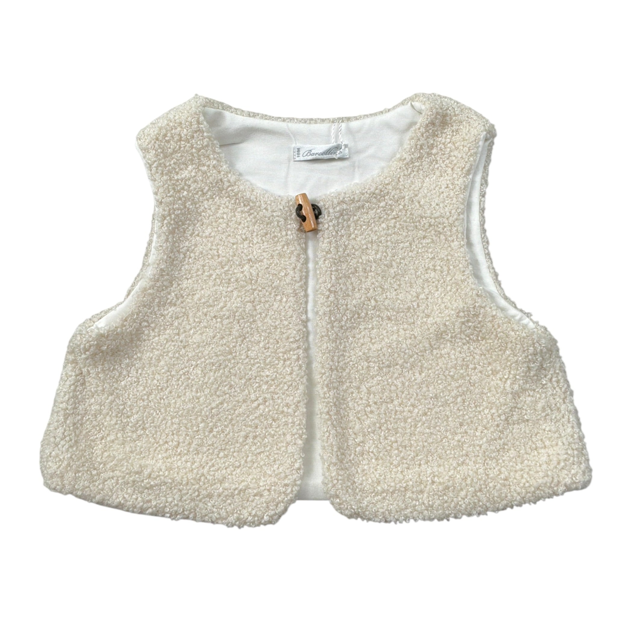 Barcellino Gilet Modello Teddy tinta unita Panna per Bambina 125319J PANNA BARCELLINO 