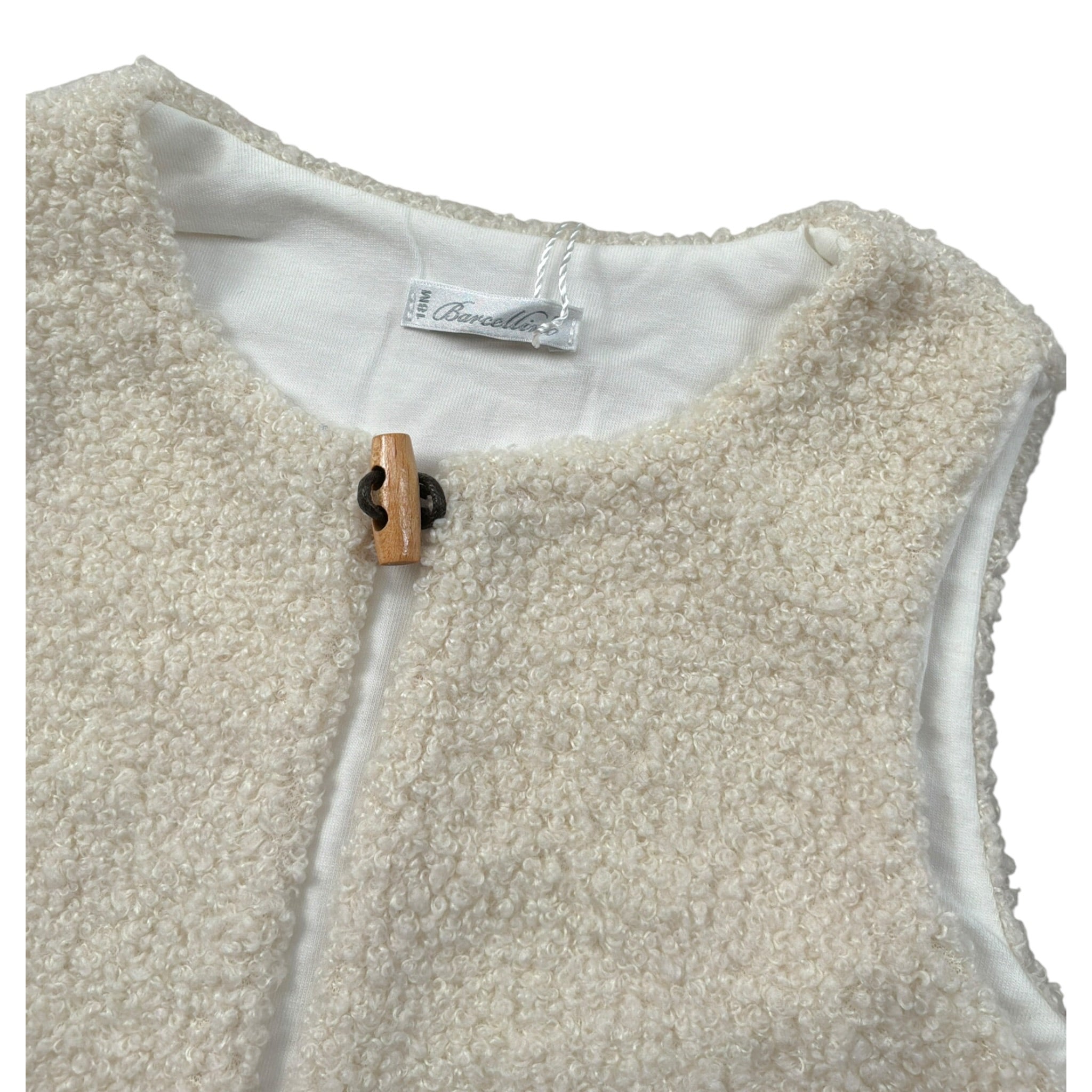 Barcellino Gilet Modello Teddy tinta unita Panna per Bambina 125319J PANNA BARCELLINO 