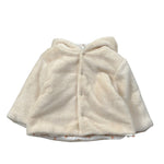 Barcellino Pelliccia tinta unita con Cappuccio Panna per Neonata 125331 PANNA BARCELLINO 