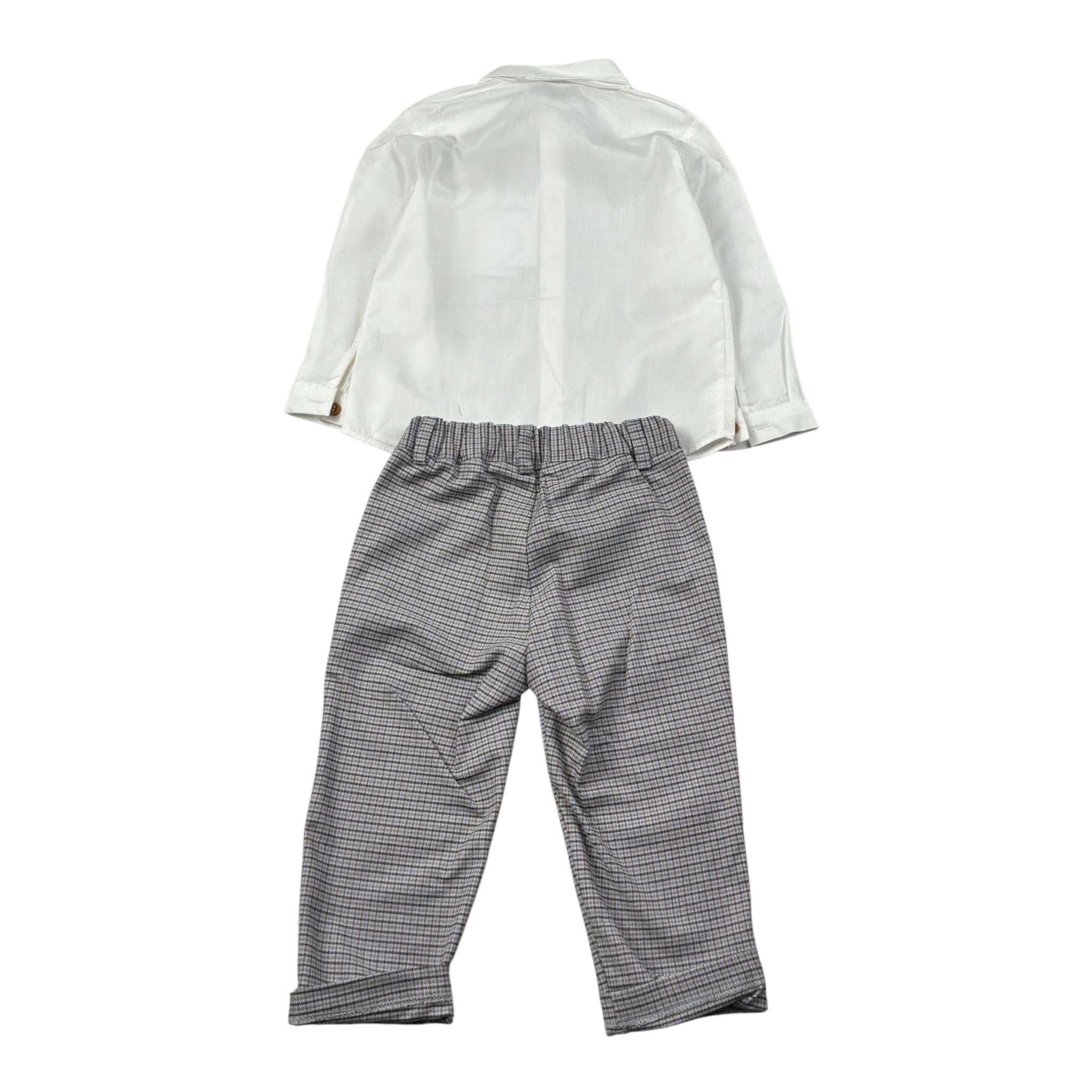 Barcellino Completo 3Pz Pantalone-Camicia-Papillons Bianco per Bambino 125410 BIANCO BARCELLINO 