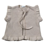 Barcellino Gilet In Maglia Giromanica tinta unita Beige per Neonata 125523 BEIGE BARCELLINO 