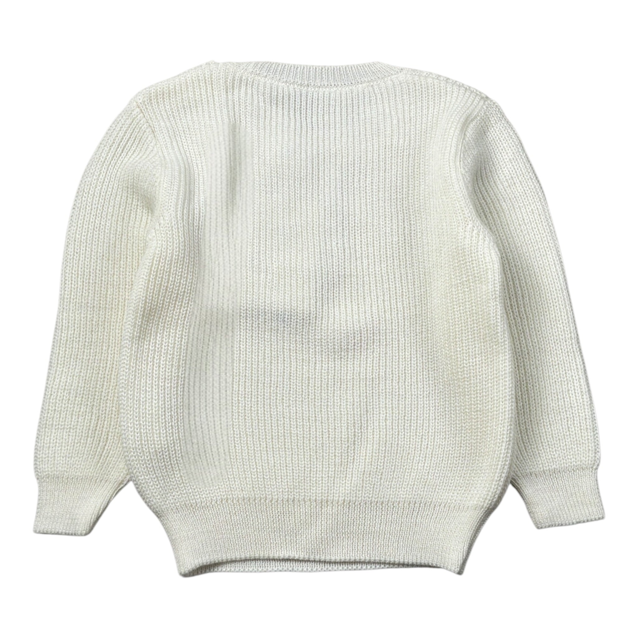Barcellino Maglia Girocollo tinta unita con Stampa Panna per Neonata 125714 PANNA BARCELLINO 