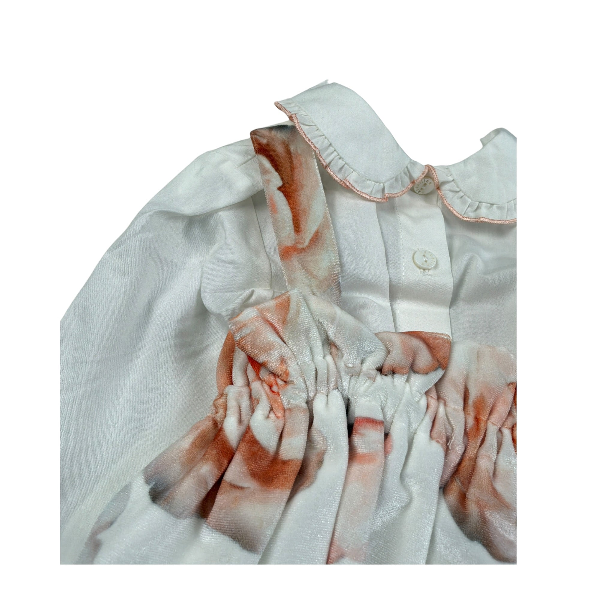Barcellino Completo 2 Pezzi Camicia-Pagliaccetto Bianco per Neonata 125812SP BIANCO BARCELLINO 