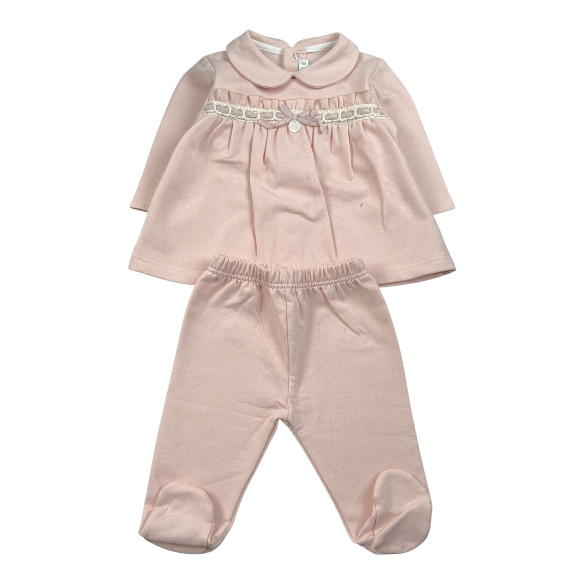 Barcellino Completo 2 Pezzi Shirt-Ghettina tinta unita Rosa per Neonata 125820X ROSA BARCELLINO 