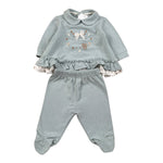 Barcellino Completo 2Pz Maglia-Ghettina Verde Acqua per Neonata 125903 VERDE ACQUA BARCELLINO 
