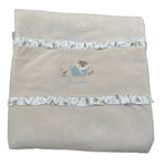 Barcellino Coperta Bicolore con Stampa Beige/Azzurro per Neonata 125908 BEIGE/AZZURRO BARCELLINO 