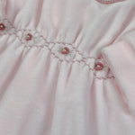 Barcellino Tutina tinta unita In Velluto Rosa per Neonata 126001 ROSA BARCELLINO 