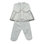 Barcellino Completo 2P Ezzi Maglia-Ghettina In Ciniglia Bianco per Neonata 126202 BIANCO BARCELLINO 