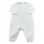 Barcellino Tutina tinta unita con Colletto E Stampa Bianco per Neonata 126301 BIANCO BARCELLINO 