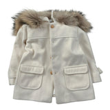 Barcellino Cappotto tinta unita con Cappuccio Panna per Neonata 126405 PANNA BARCELLINO 