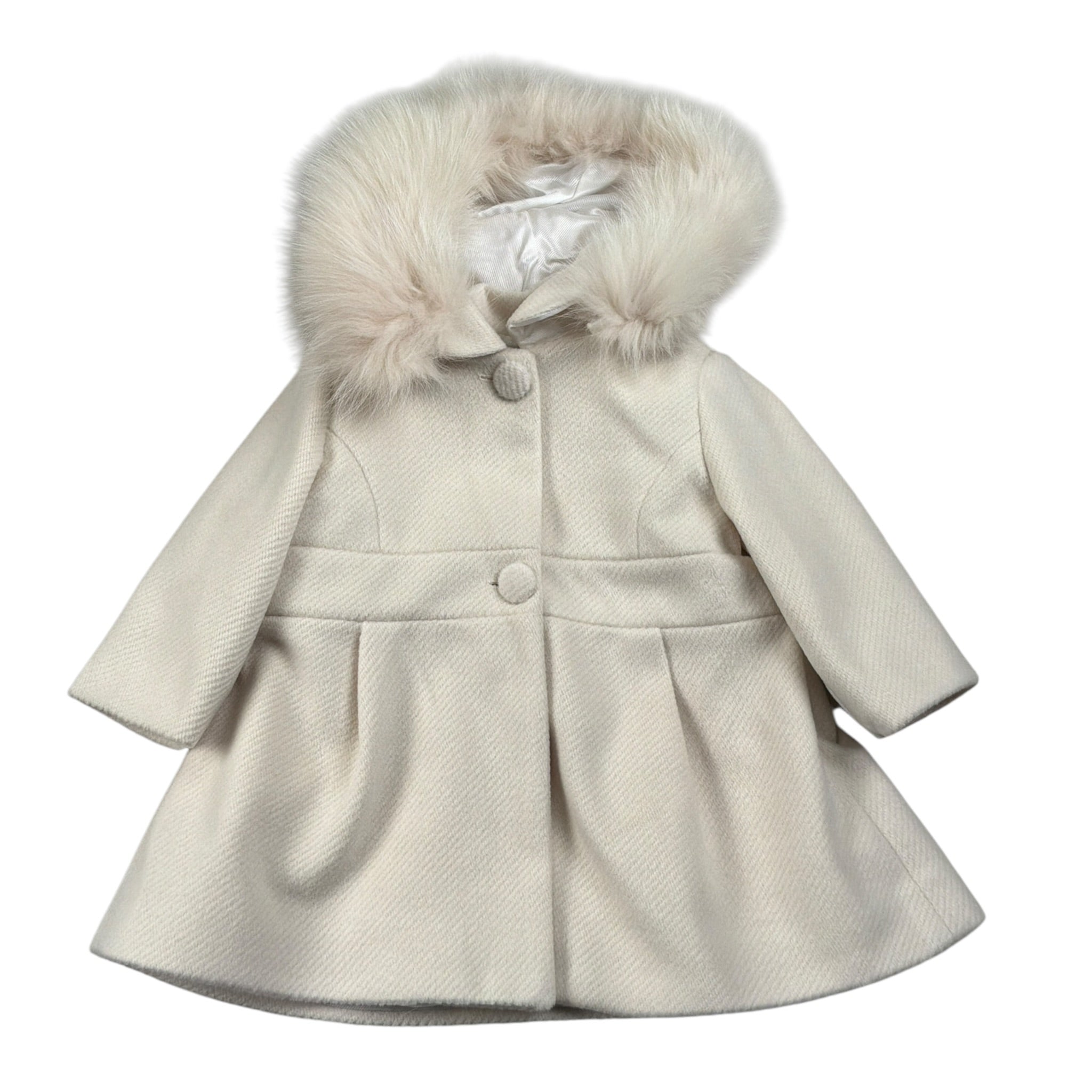 Barcellino Cappotto tinta unita con Cappuccio Panna per Neonata 126417X PANNA BARCELLINO 