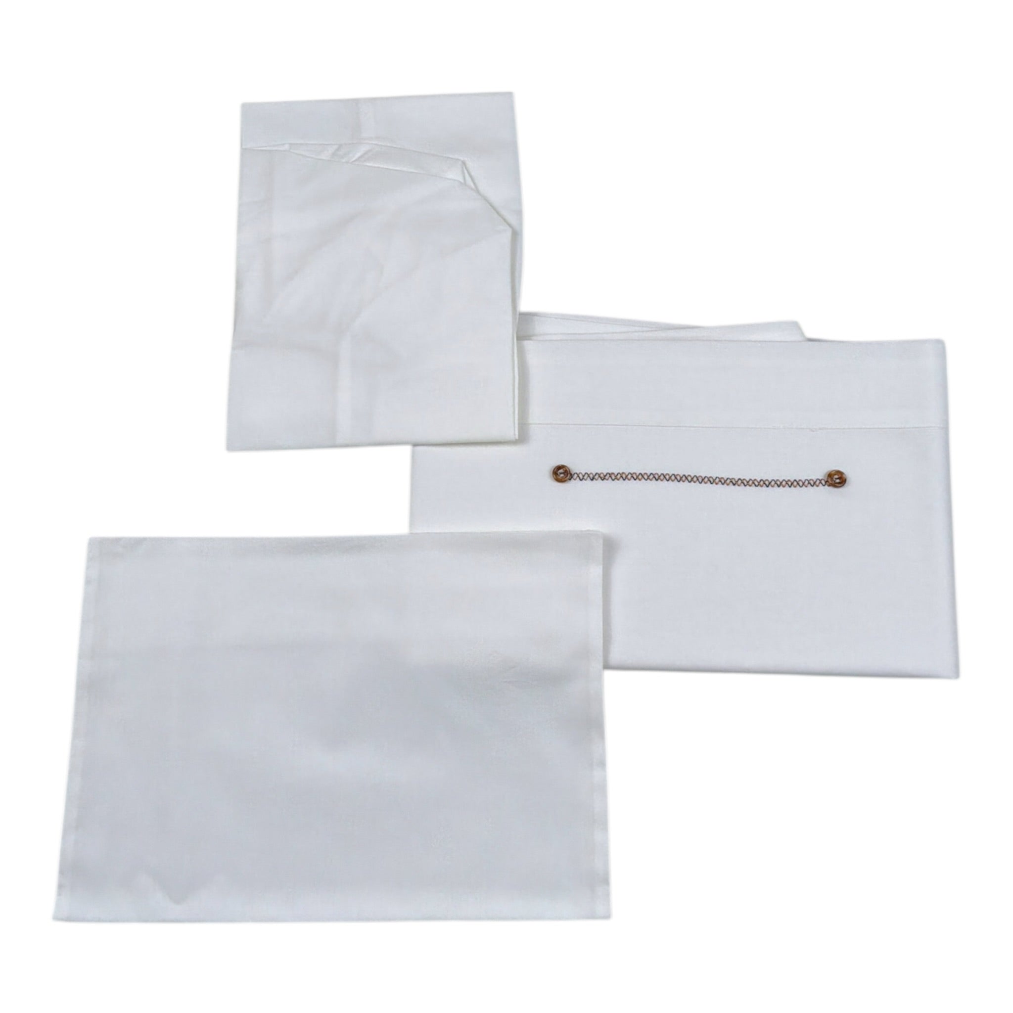 Barcellino Set Lenzuola 3Pz tinta unita con Stampa Bianco per Neonato 4774 BIANCO BARCELLINO 