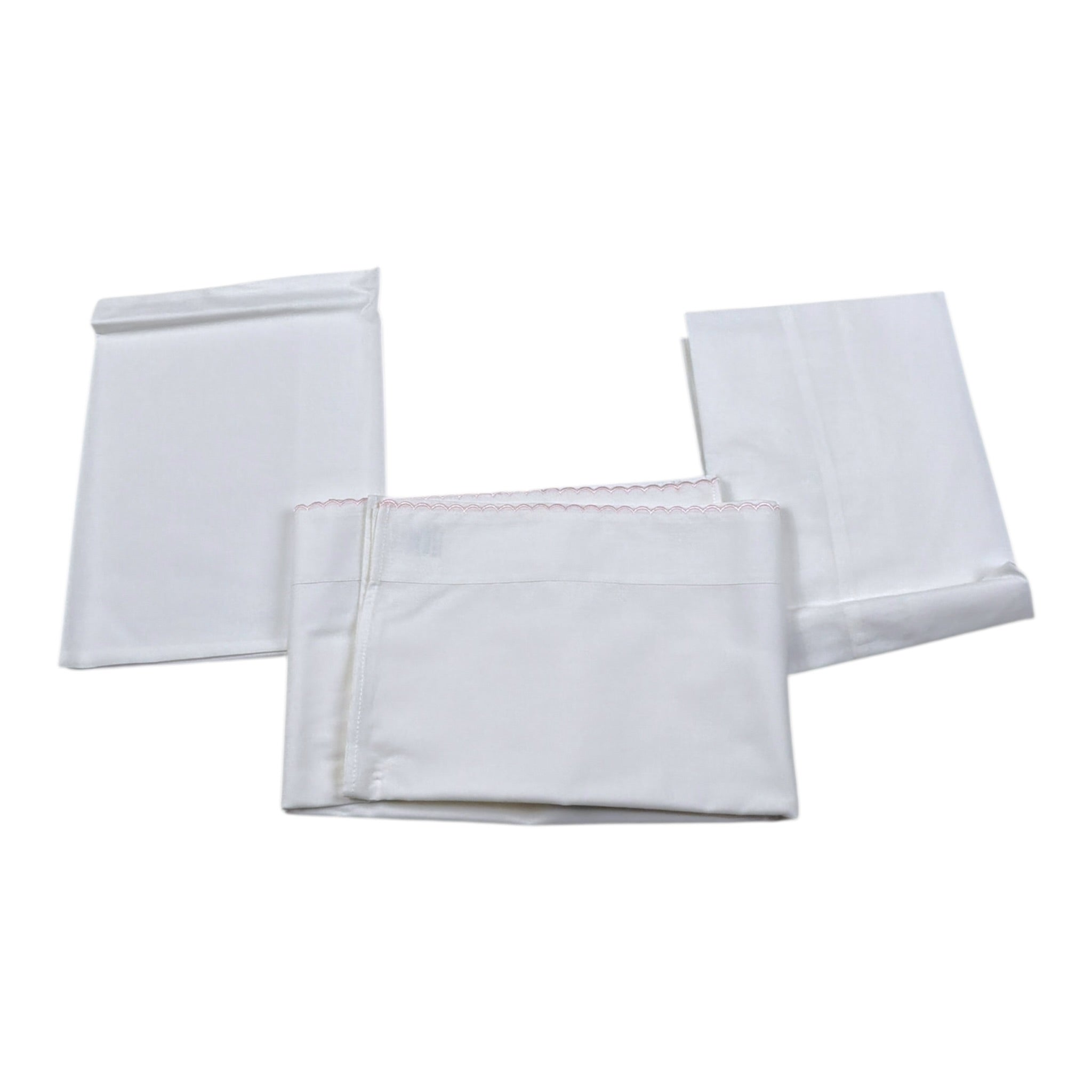 Barcellino Set Lenzuola 3Pz tinta unita con Stampa Bianco per Neonata 9392 BIANCO BARCELLINO 