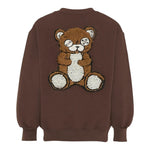 Barrow Kids Felpa Chiusa Girocollo tinta unita con Ricami Marrone per Bambina F5BKJGW132 MARRONE BARROW KIDS 