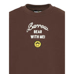 Barrow Kids Felpa Chiusa Girocollo tinta unita con Ricami Marrone per Bambina F5BKJGW132 MARRONE BARROW KIDS 