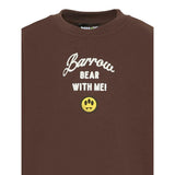 Barrow Kids Felpa Chiusa Girocollo tinta unita con Ricami Marrone per Bambina F5BKJGW132 MARRONE BARROW KIDS 