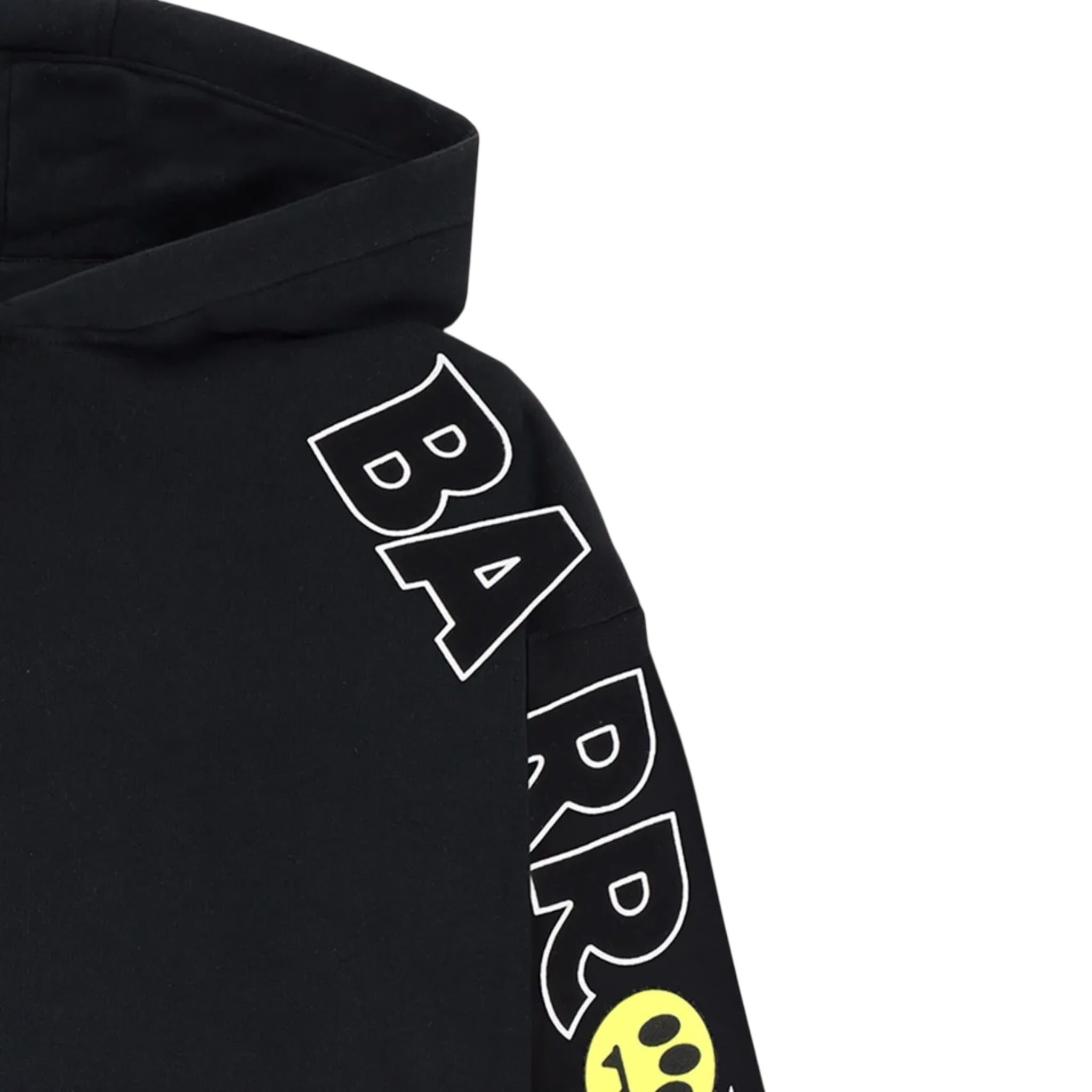 Barrow Kids Felpa tinta unita con Cappuccio E Stampa Nero per Bambino F5BKJUHS056 NERO BARROW KIDS 