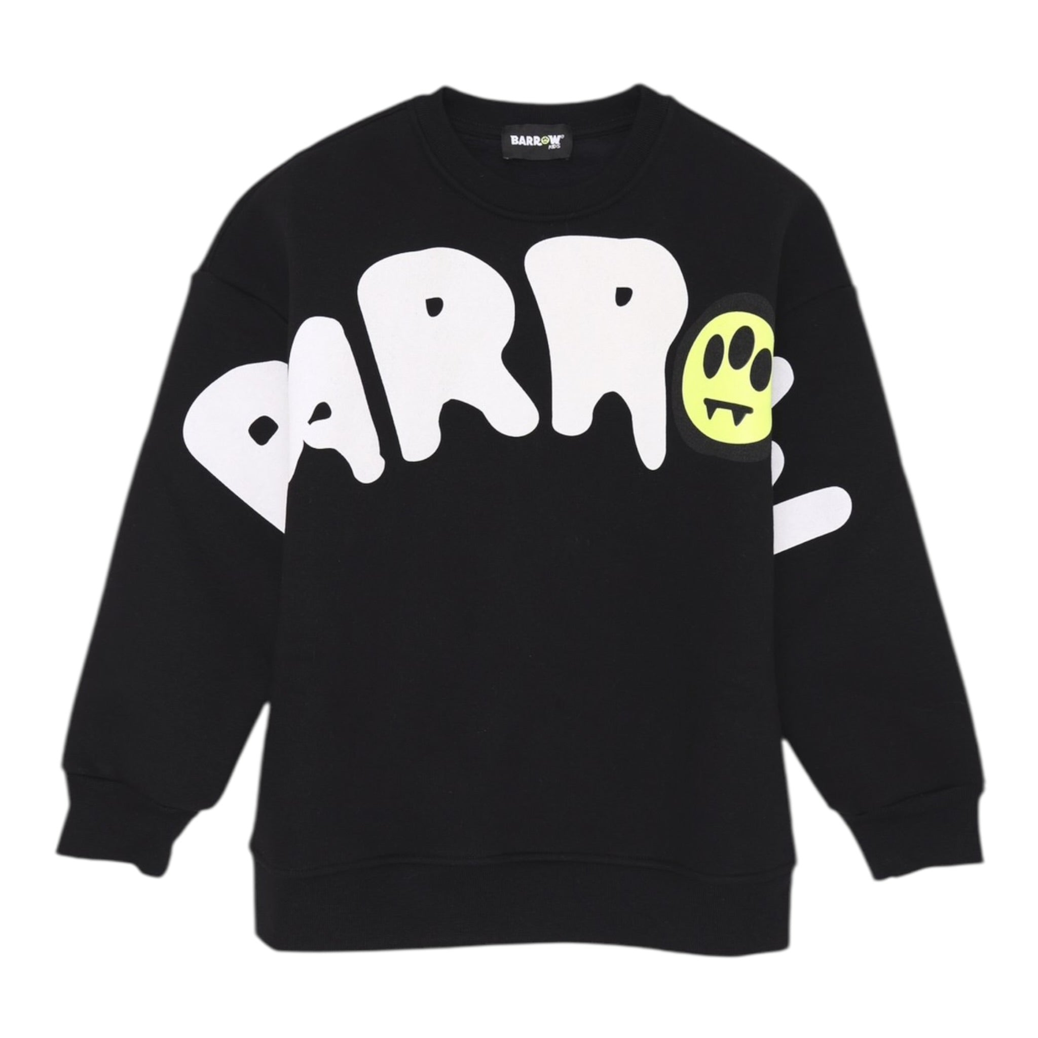 Barrow Kids Felpa Chiusa Girocollo tinta unita con Logo Nero per Bambino F5BKJUSW237 NERO BARROW KIDS 