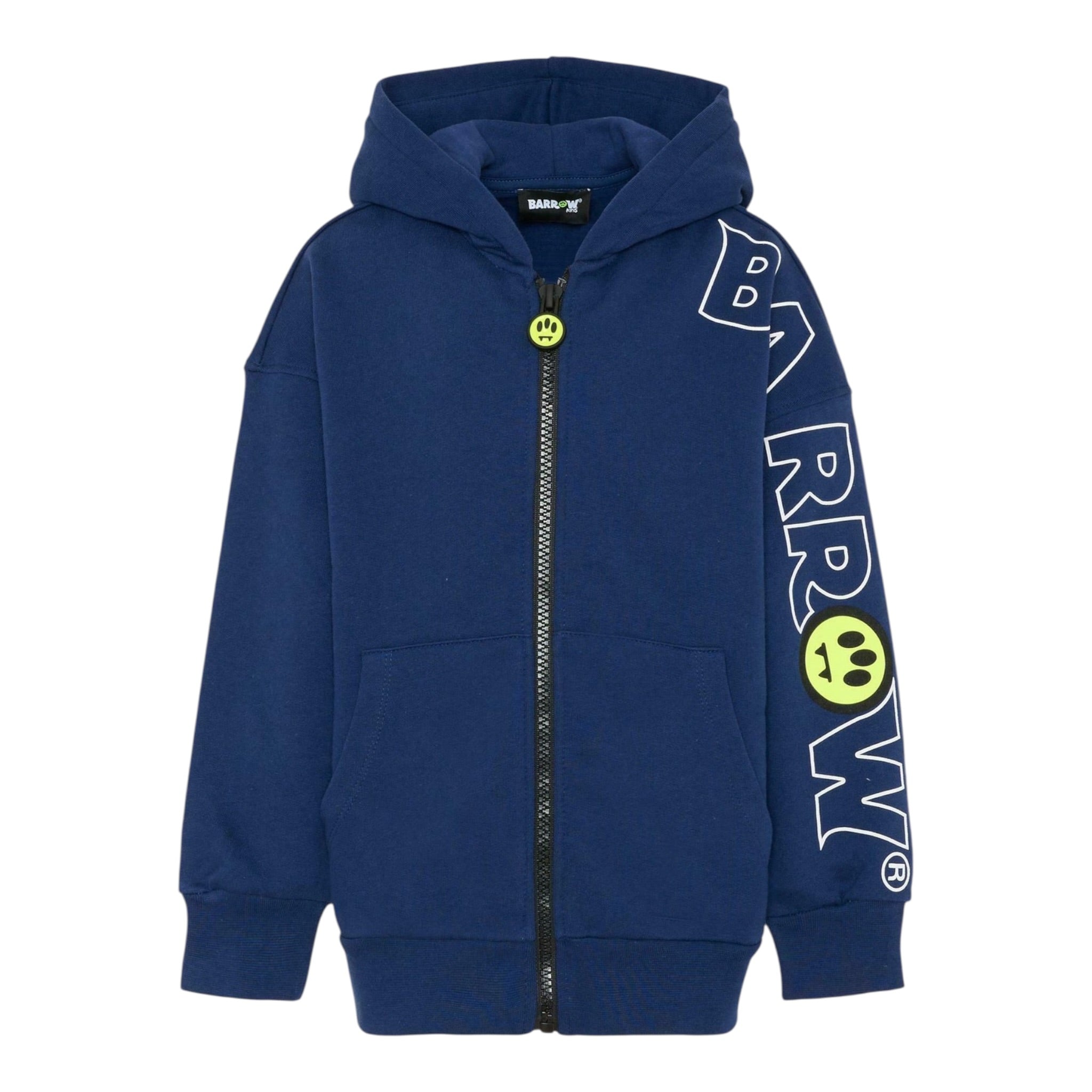 Barrow Kids Felpa con Zip E Cappuccio tinta unita Blu per Bambino F5BKJUZ049 BLU BARROW KIDS 