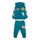 Barrow Kids Completo tinta unita 2Pz Felpa-Pantalone Verde per Neonato F5BKUNSF214 VERDE BARROW KIDS 