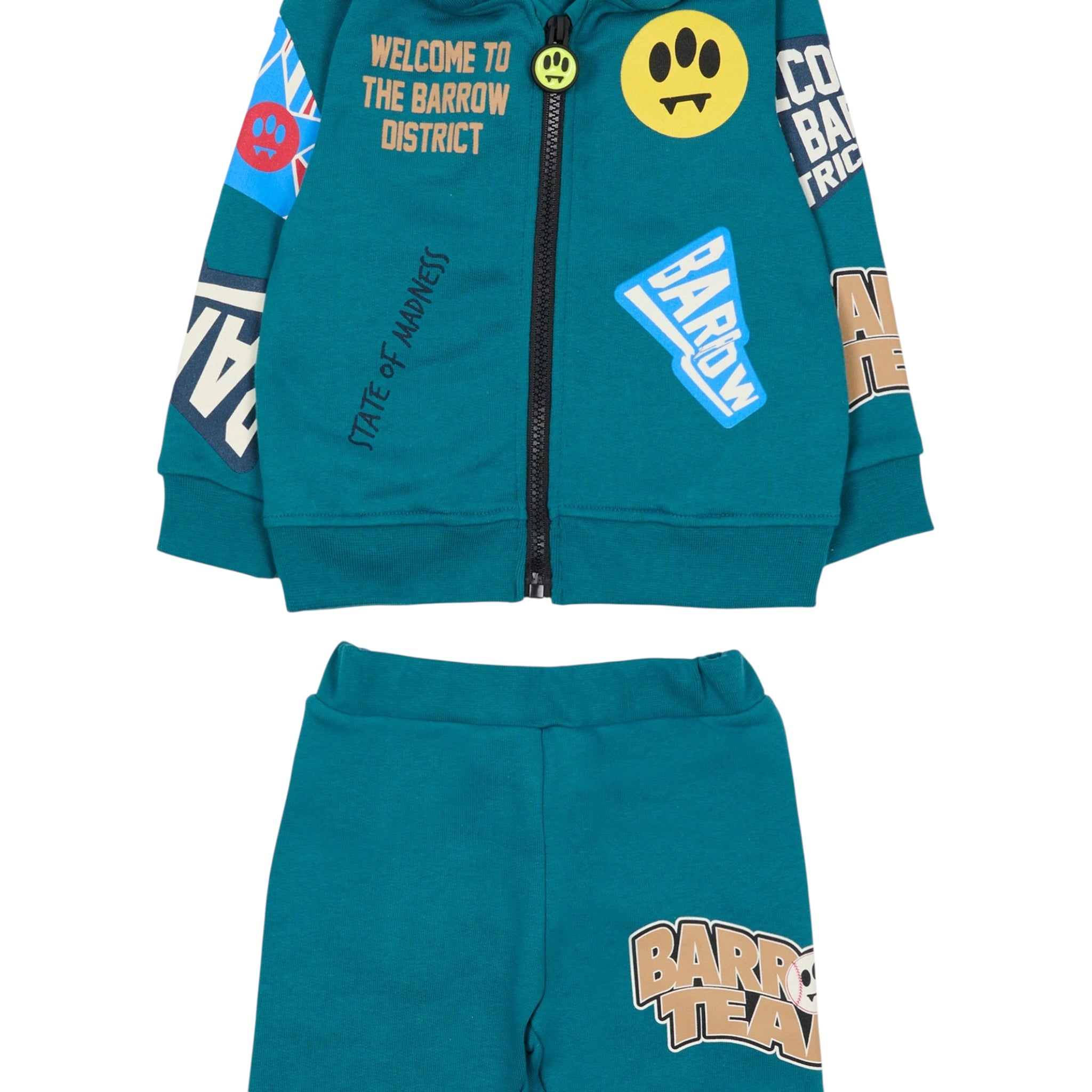 Barrow Kids Completo tinta unita 2Pz Felpa-Pantalone Verde per Neonato F5BKUNSF214 VERDE BARROW KIDS 