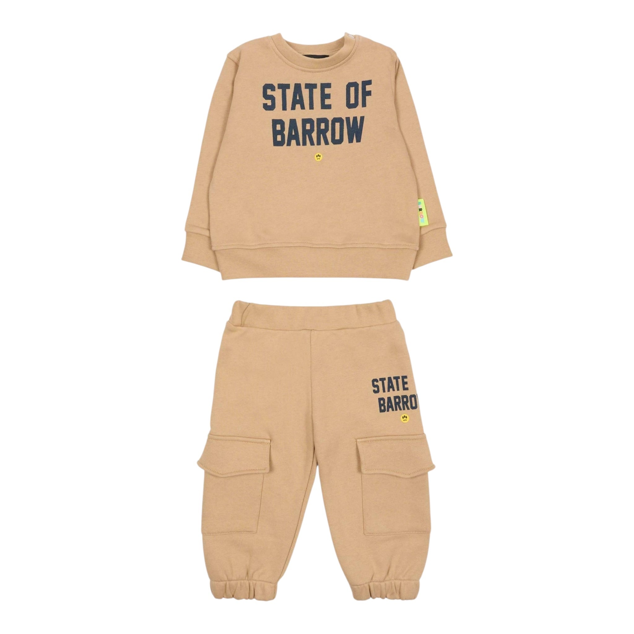 Barrow Kids Completo tinta unita 2Pz Felpa-Pantalone Beige per Neonato F5BKUNTP213 BEIGE BARROW KIDS 