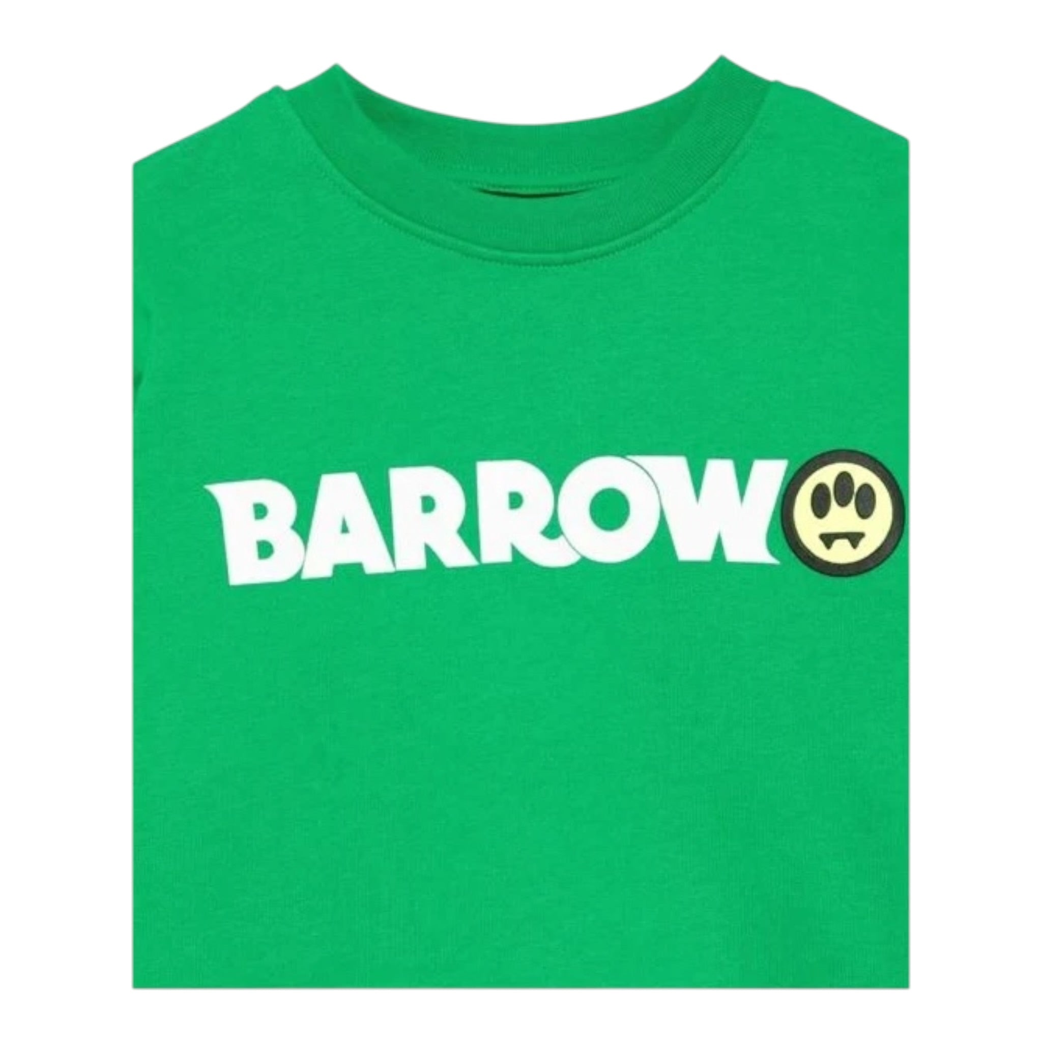Barrow Kids T-Shirt Girocollo tinta unita con Logo Verde per Bambino S5BKJUTH082 VERDE BARROW KIDS 