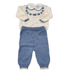 Bebe' Di Almy Completo 2 Pezzi Maglia-Pantalone Bicolore Panna/Azzurro per Neonato 2P18 PANNA/AZZURRO BEBE' DI ALMY 