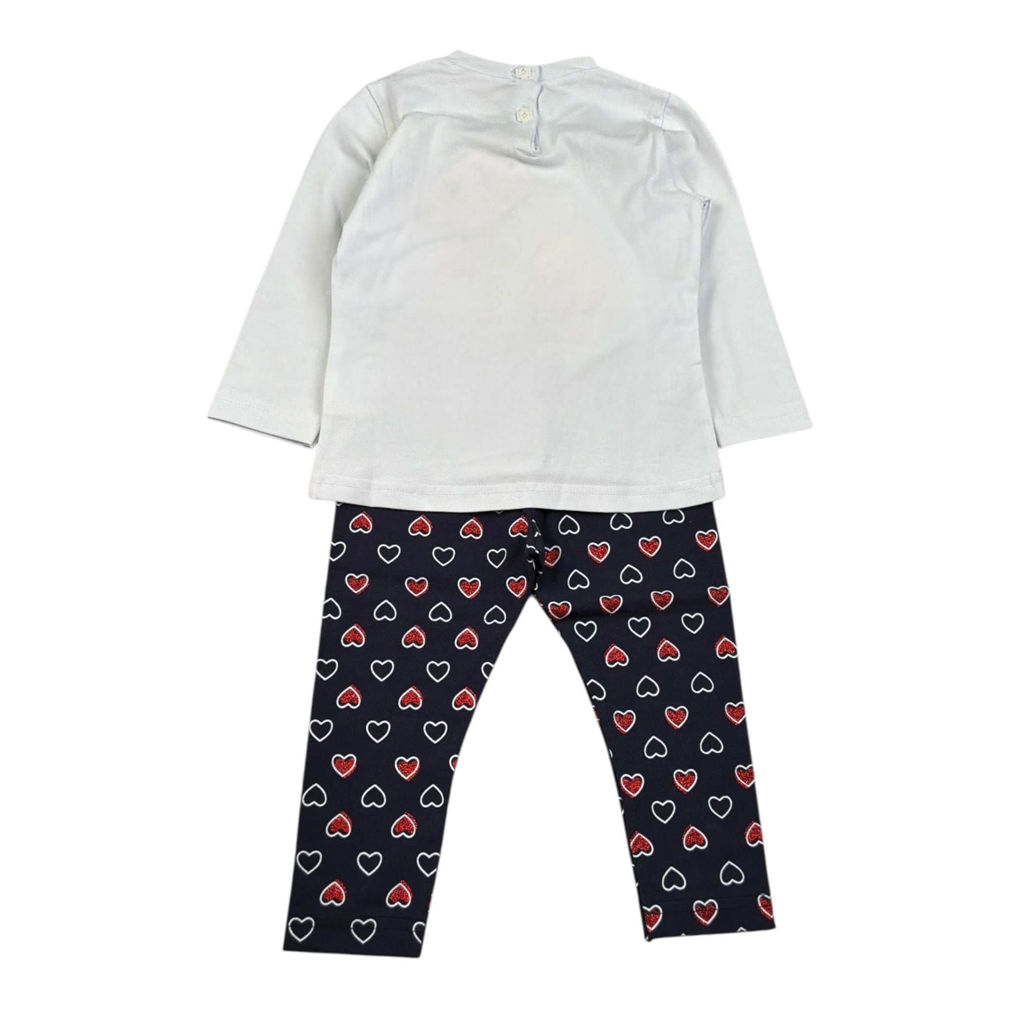 Bembo Completo 2Pz Shirt-Leggins Bianco per Neonata DFJDJ BIANCO  
