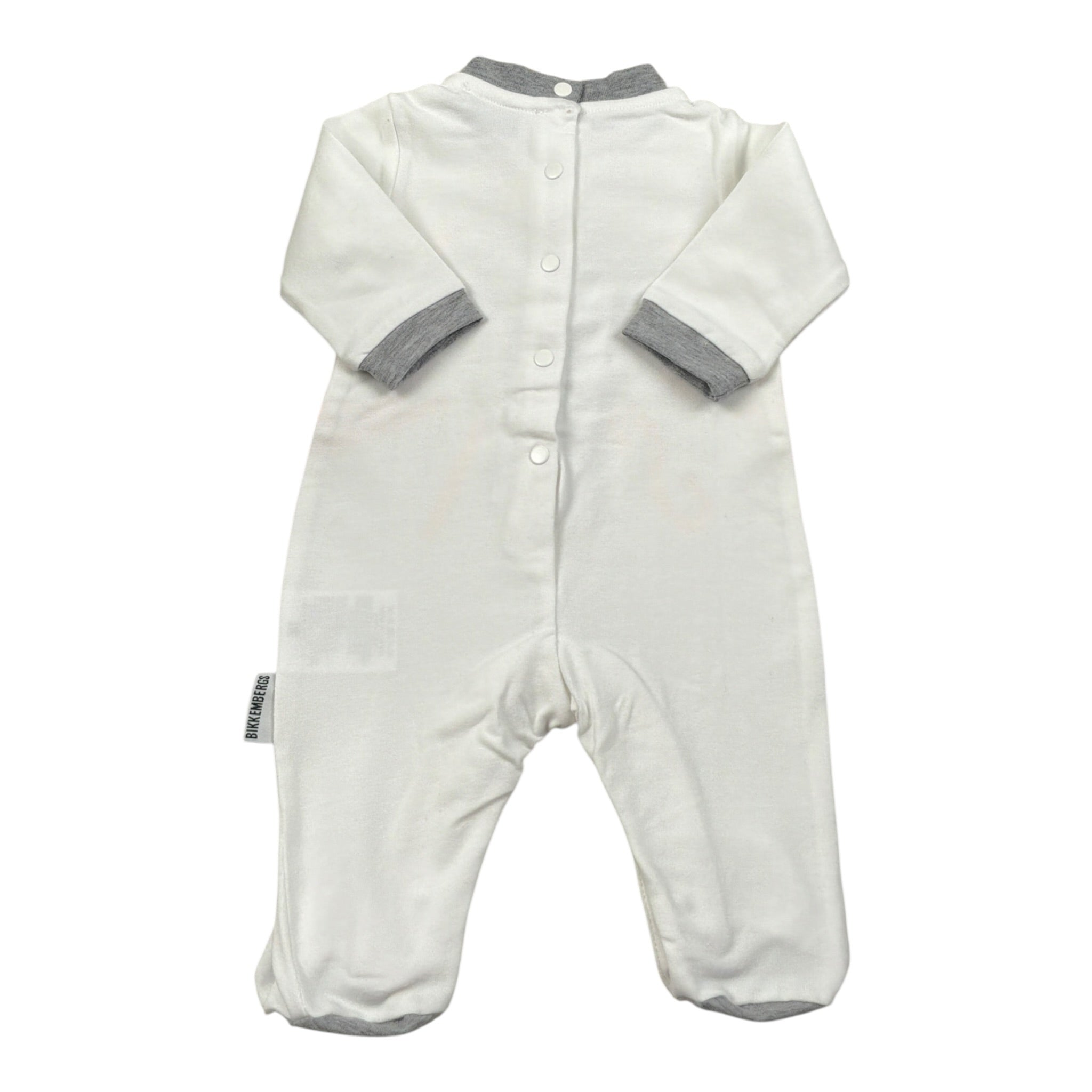 Bikkembergs Tutina tinta unita con Stampa Bianco per Neonato BK0970 BIANCO BiKKEMBERGS 