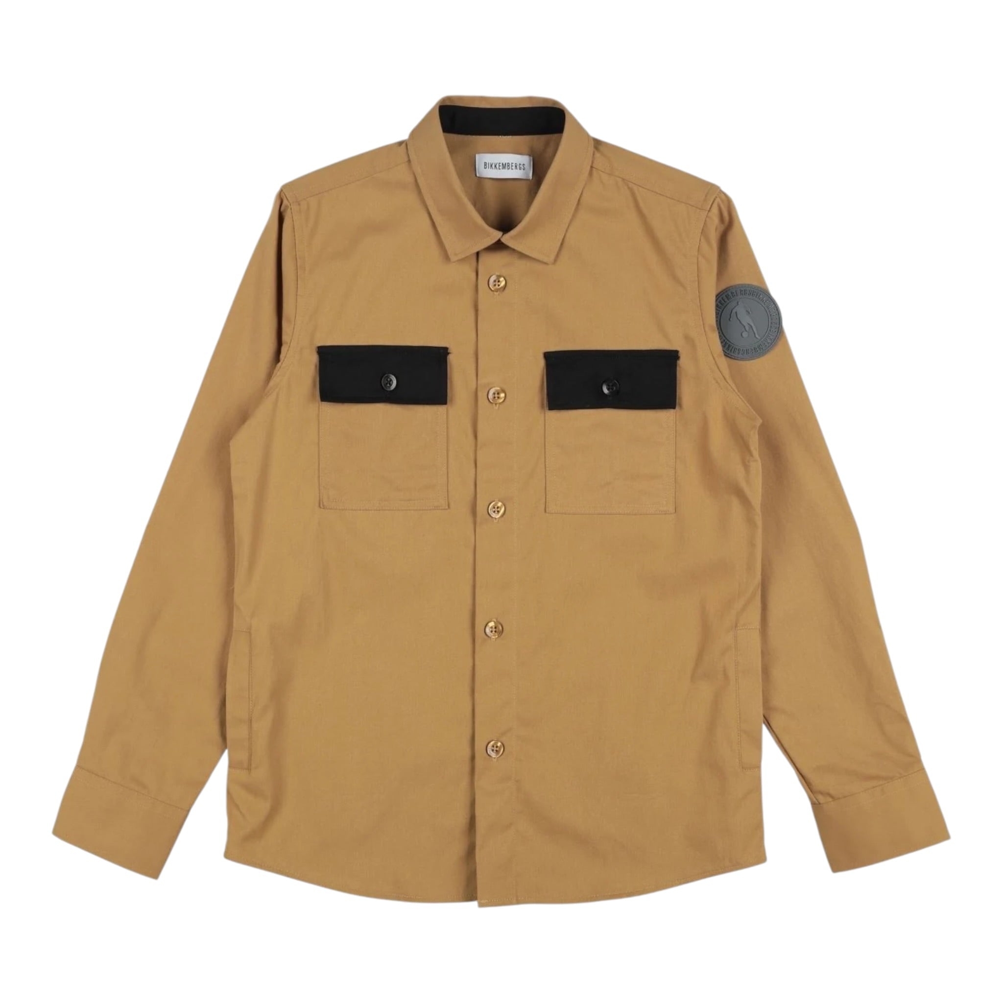Bikkembergs Camicia Manica Lunga tinta unita Cammello per Bambino BK1886 CAMMELLO BiKKEMBERGS 