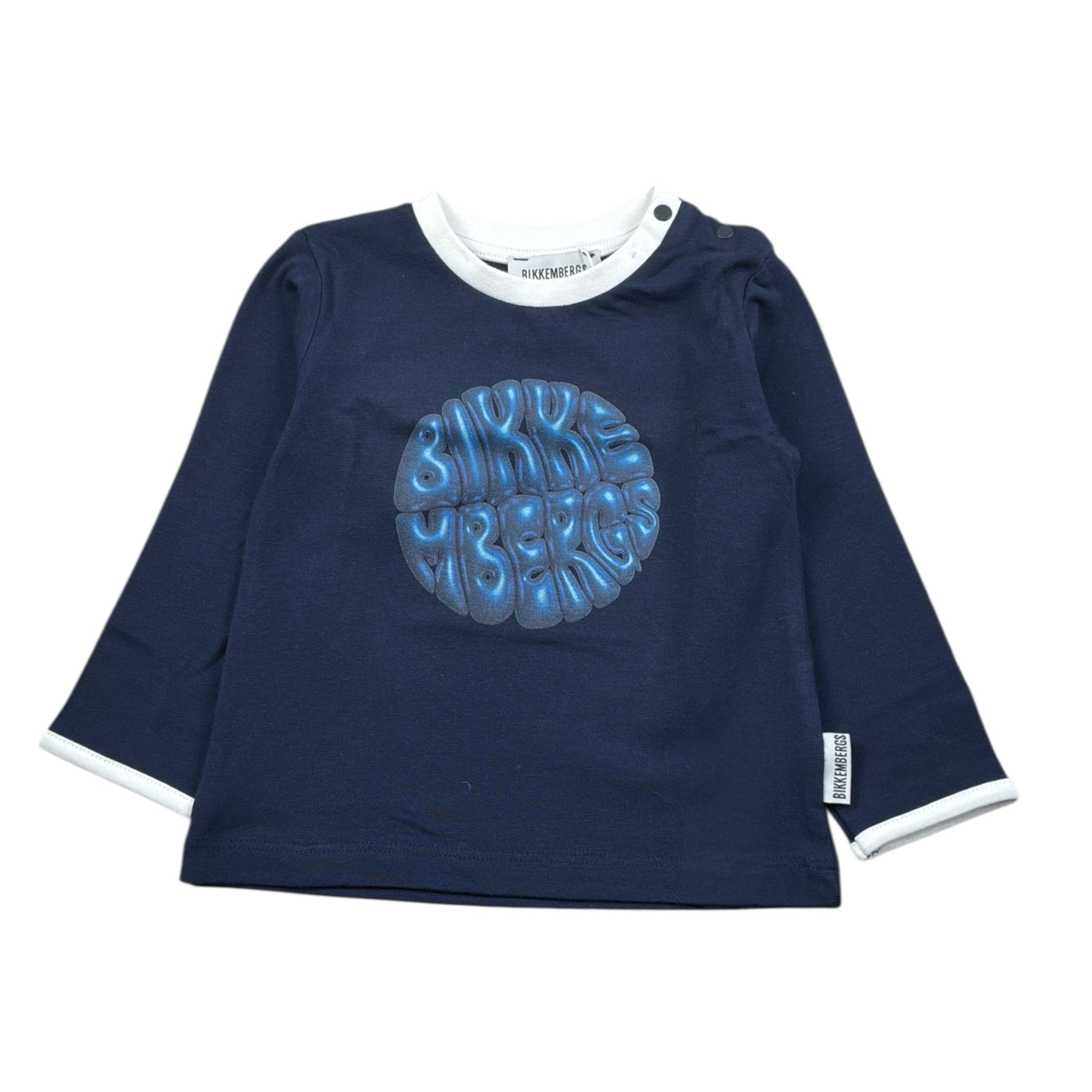 Bikkembergs Shirt tinta unita con Stampa Blu per Neonato BK2931 BLU BiKKEMBERGS 