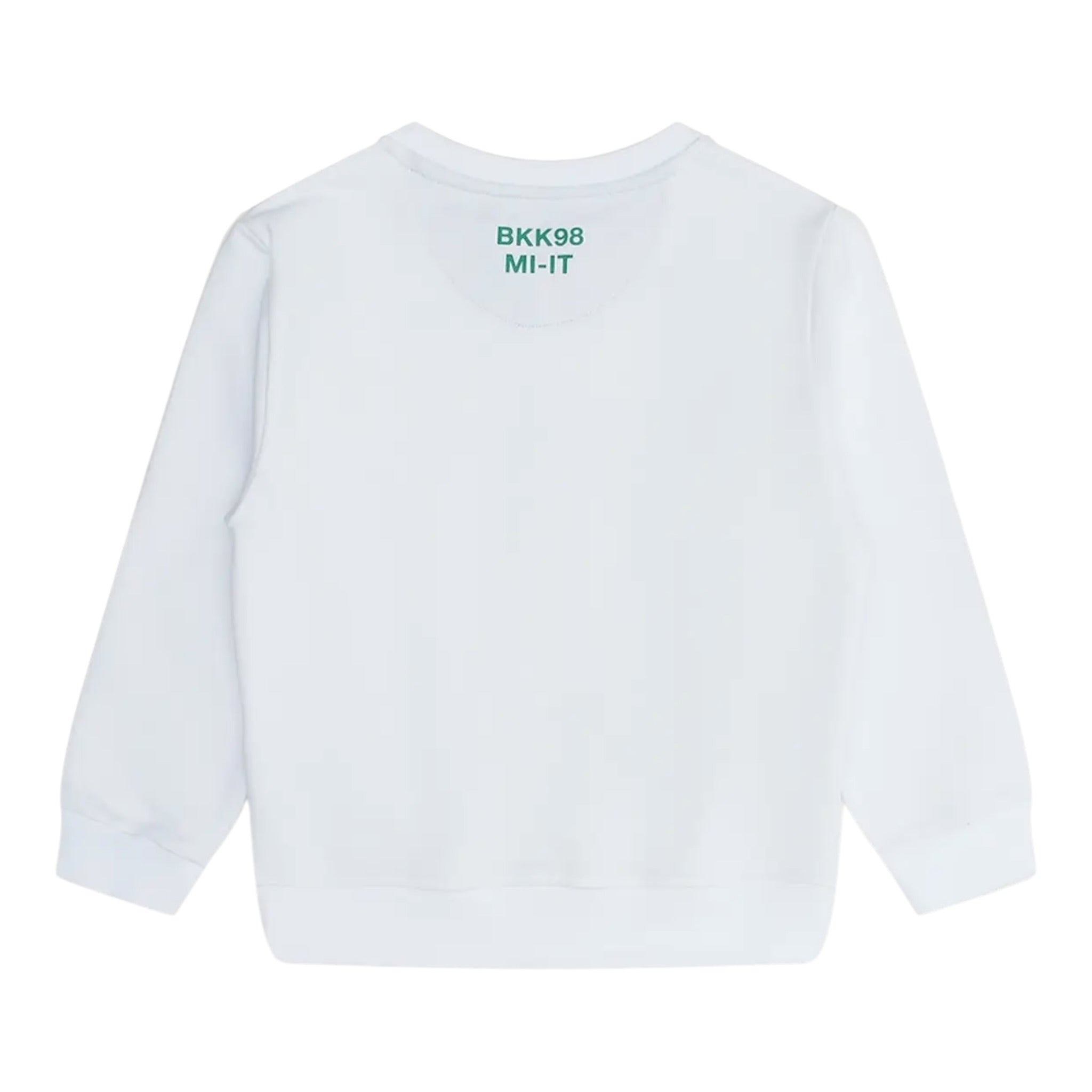 Bikkembergs Felpa Chiusa Girocollo tinta unita con Stampa Bianco per Bambino BK3026 BIANCO BiKKEMBERGS 