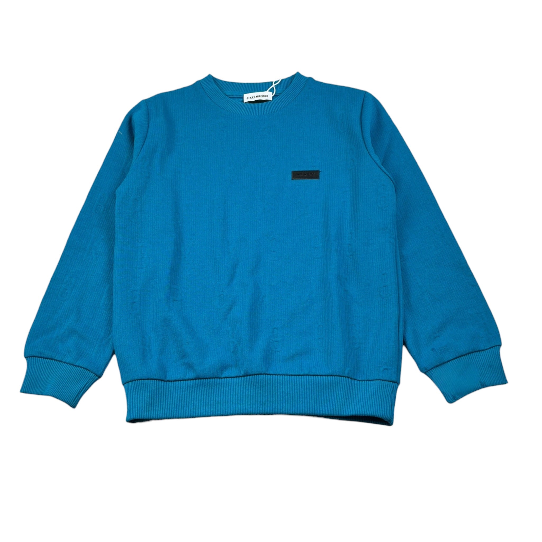 Bikkembergs Felpa Chiusa Girocollo tinta unita Petrolio per Bambino BK3492 PETROLIO BiKKEMBERGS 