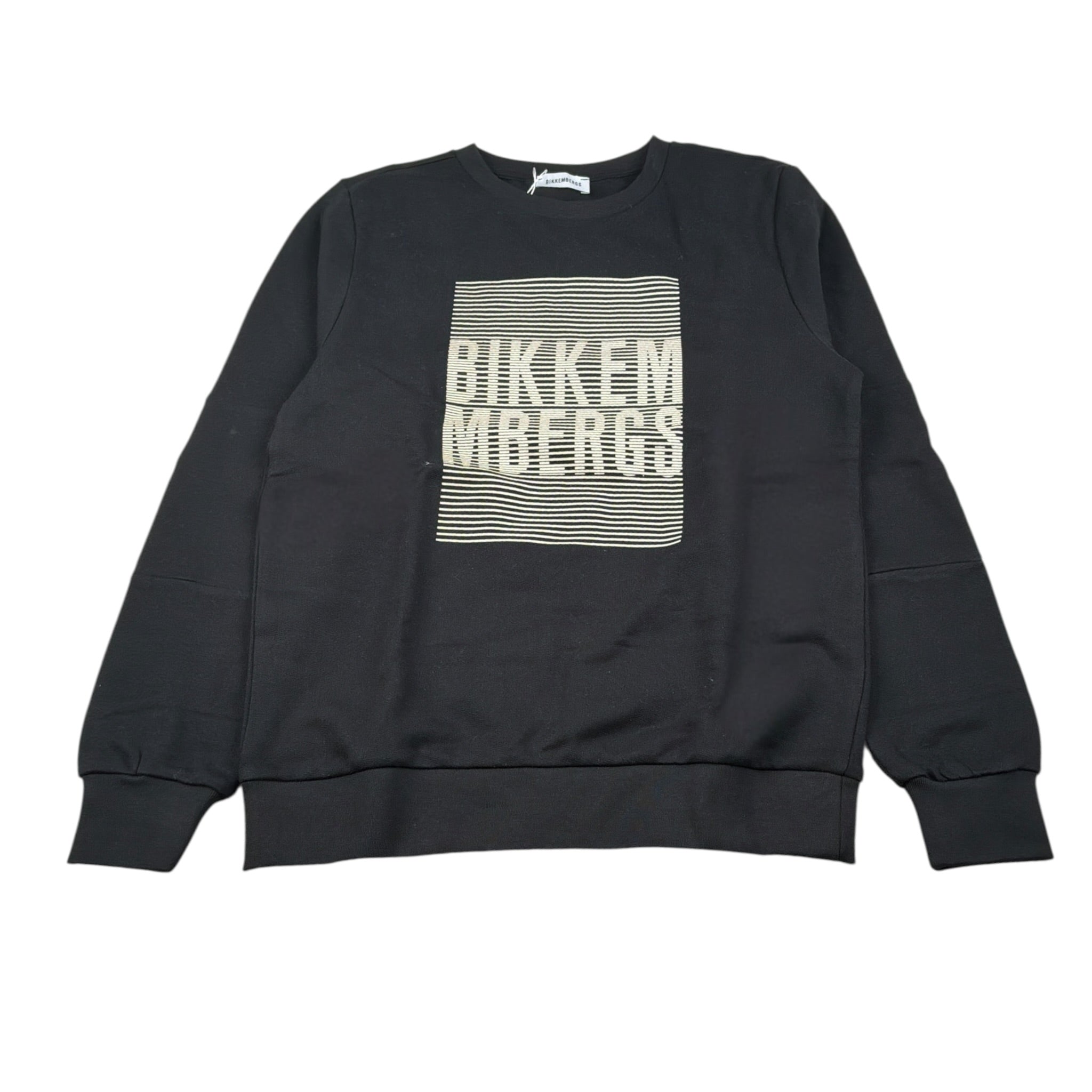 Bikkembergs Felpa Chiusa Girocollo tinta unita con Stampa Nero per Bambino BK3621 NERO BiKKEMBERGS 
