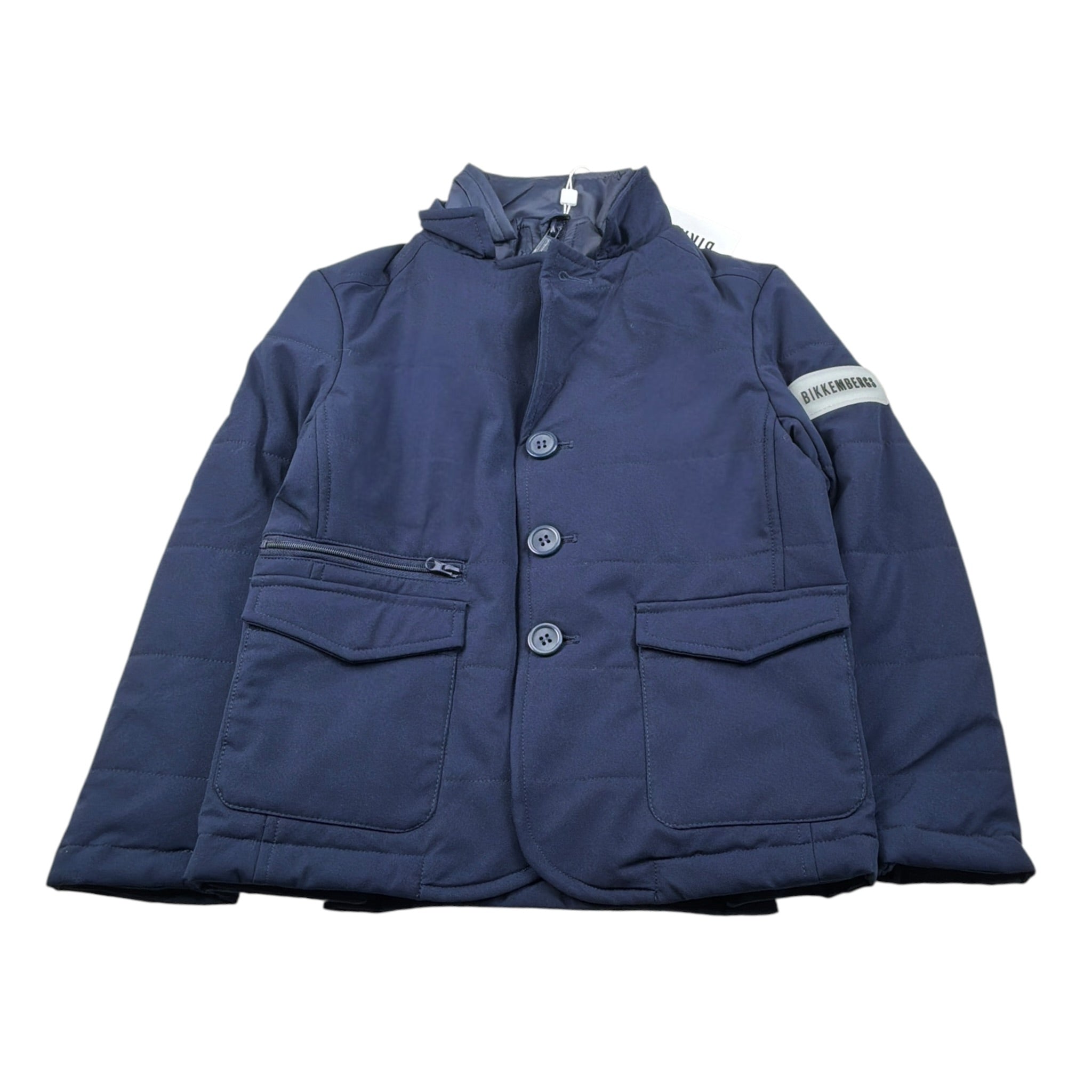 Bikkembergs Giubbino tinta unita con Cappuccio Blu per Bambino BK3729 BLU BiKKEMBERGS 