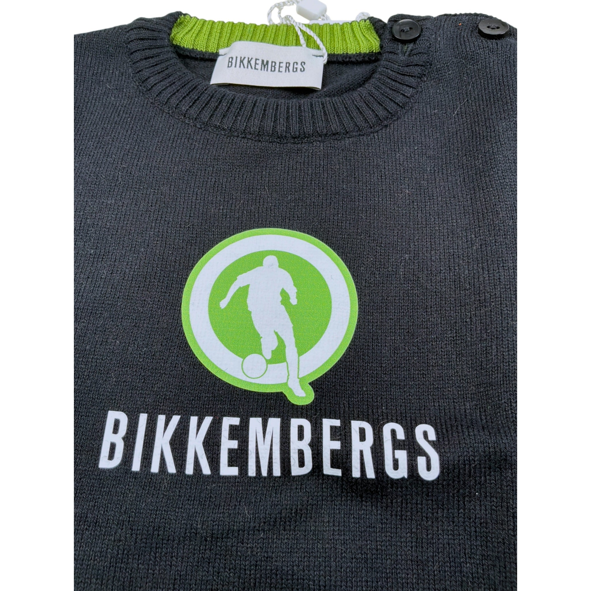 Bikkembergs Maglia tinta unita con Stampa Nero per Bambino BK3803J NERO BiKKEMBERGS 