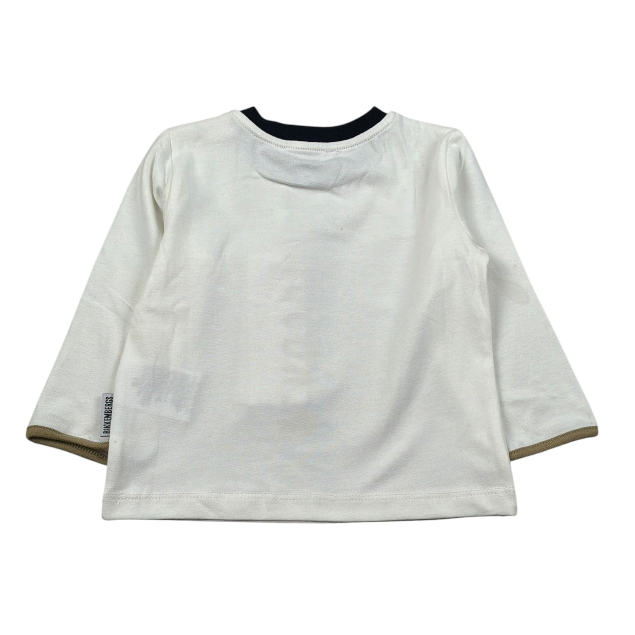 Bikkembergs Shirt Girocollo tinta unita con Stampa Panna per Neonato BK3839 PANNA BiKKEMBERGS 
