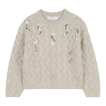 Billieblush Maglia Girocollo tinta unita con Paillettes Beige per Neonata 5U21382 BEIGE BillIEBLUSH 
