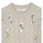 Billieblush Maglia Girocollo tinta unita con Paillettes Beige per Neonata 5U21382 BEIGE BillIEBLUSH 