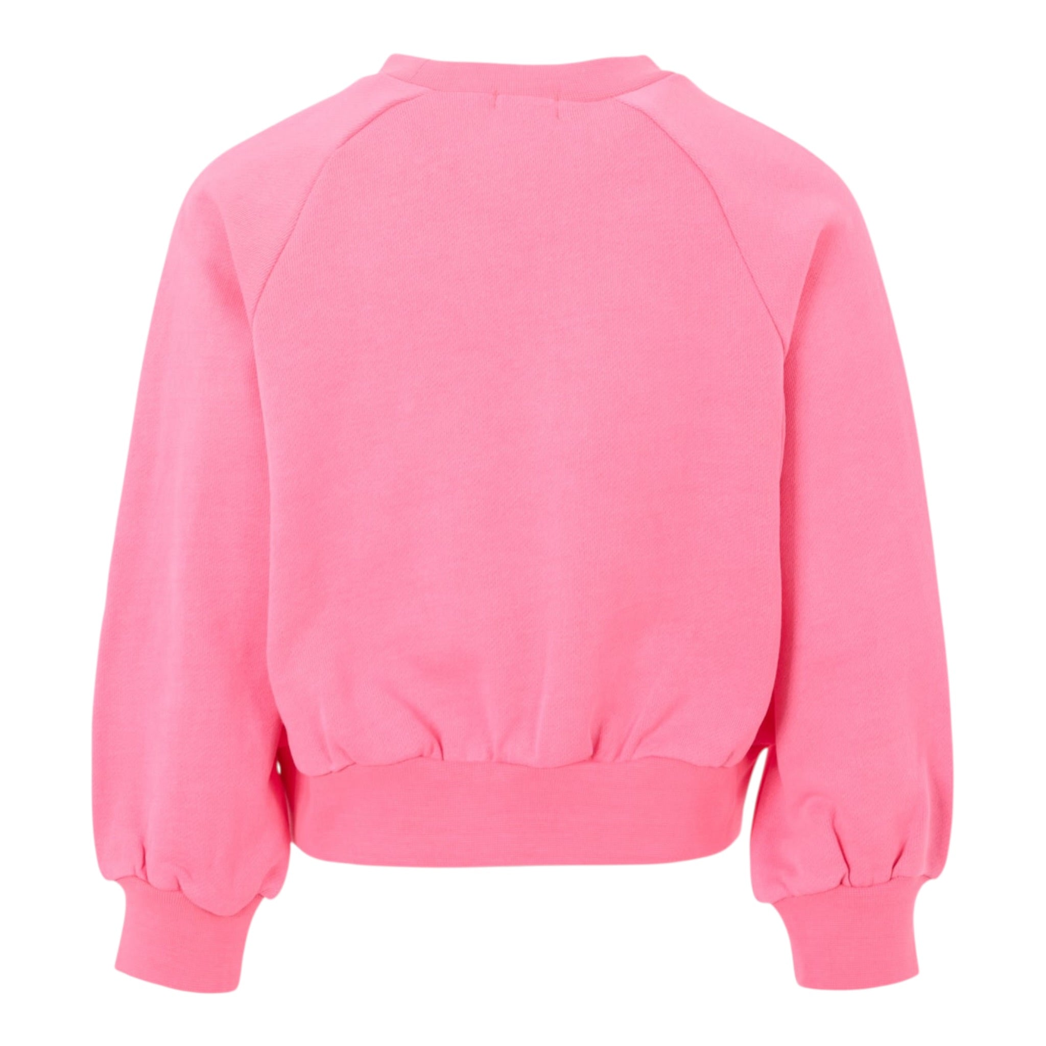 Billieblush Felpa Chiusa Girocollo tinta unita con Stampa Rosa Fluo per Bambina U21035 ROSA FLUO BillIEBLUSH 